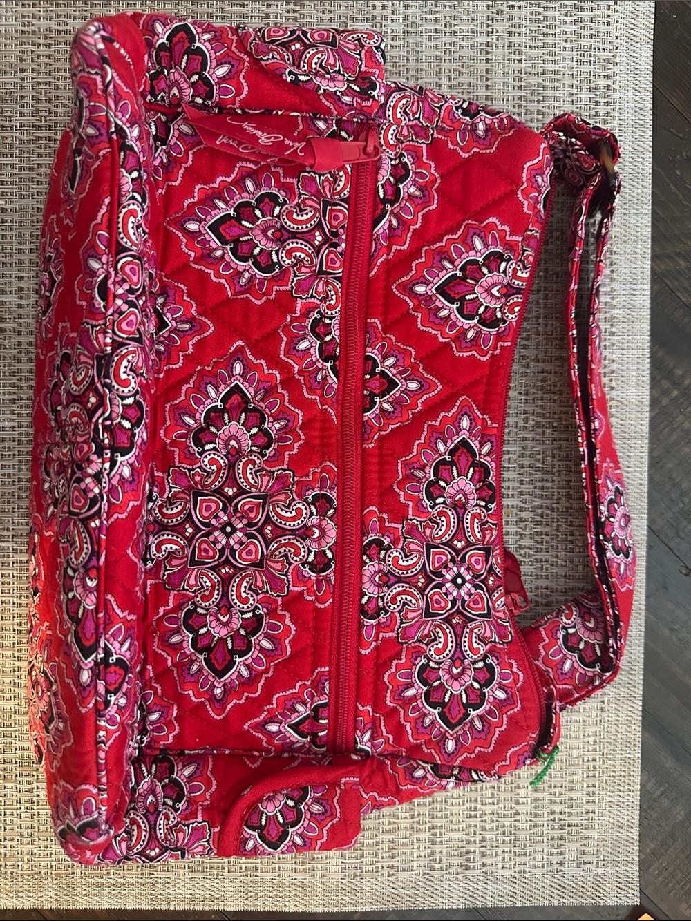Vera Bradley Red Quilted Paisley Crossbody Bag